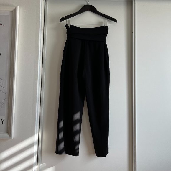 Aritzia Wilfred | Feuille Black Paperbag Belt Pants - Picture 2 of 11